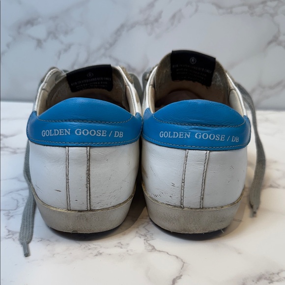 Golden Goose White Sneakers with Gray Star and turquoise Size 38 - Picture 3 of 4
